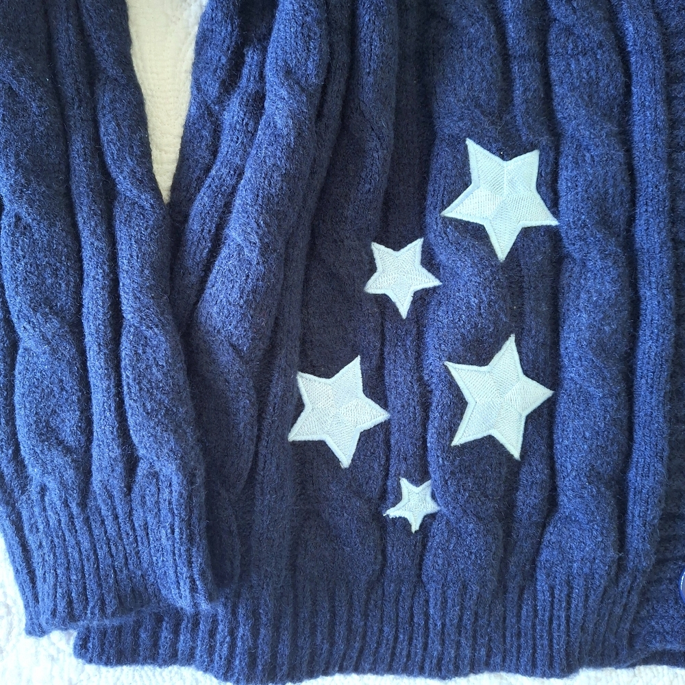 Taylor Swift Cardigan Midnights Stars Navy Blue M/L - Picture 5 of 9